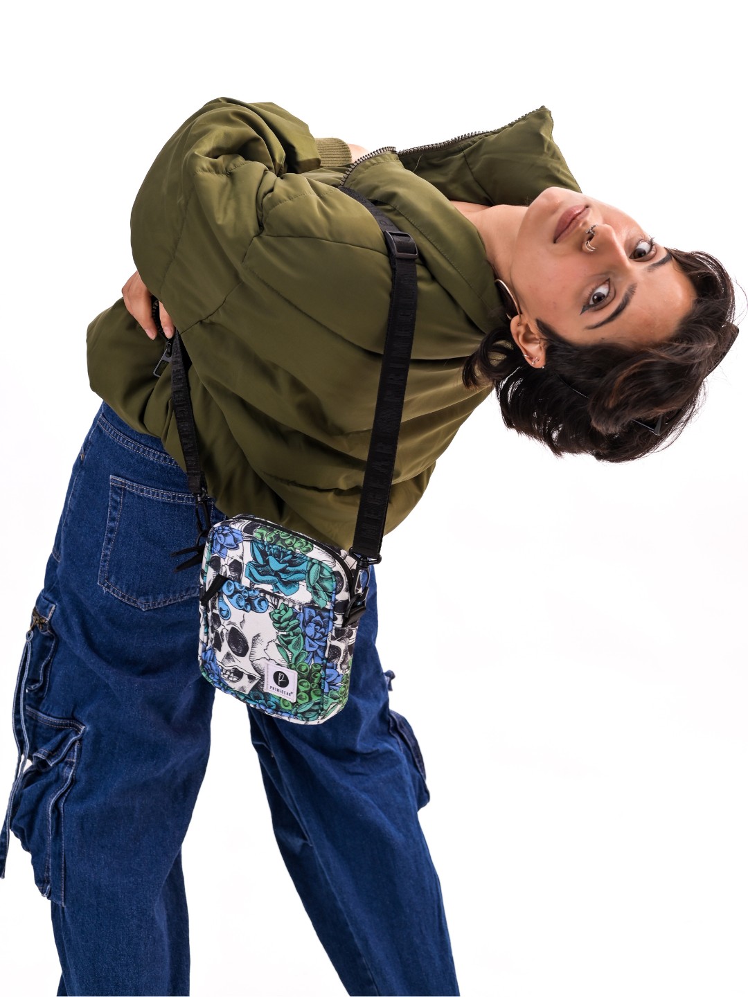 Floral Skull Sling Bag thumb 3